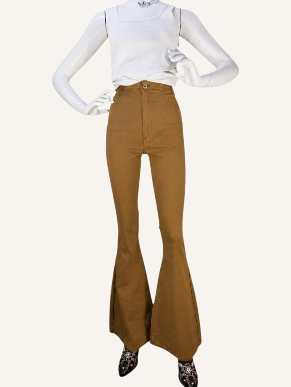 Camel Bell Bottom Flare Pants XL JC & JQ Western Rodeo Cowgirl NWT